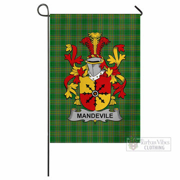 Mandevile Irish Clan Tartan Flag with Coat of Arms