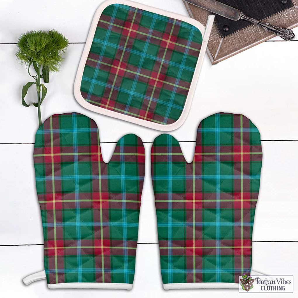 Manitoba Province Canada Tartan Combo Oven Mitt & Pot-Holder Combo 1 Oven Mitt & 1 Pot-Holder White - Tartan Vibes Clothing