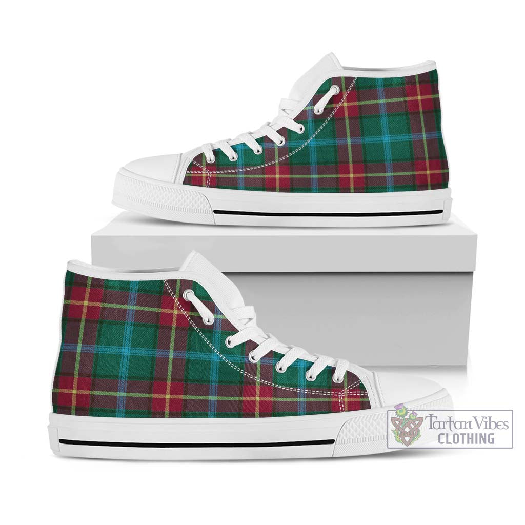 Tartan Vibes Clothing Manitoba Province Canada Tartan High Top Shoes