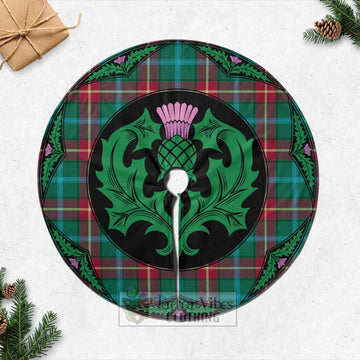 Manitoba Province Canada Tartan Christmas Tree Skirt Scottish Thistle Style