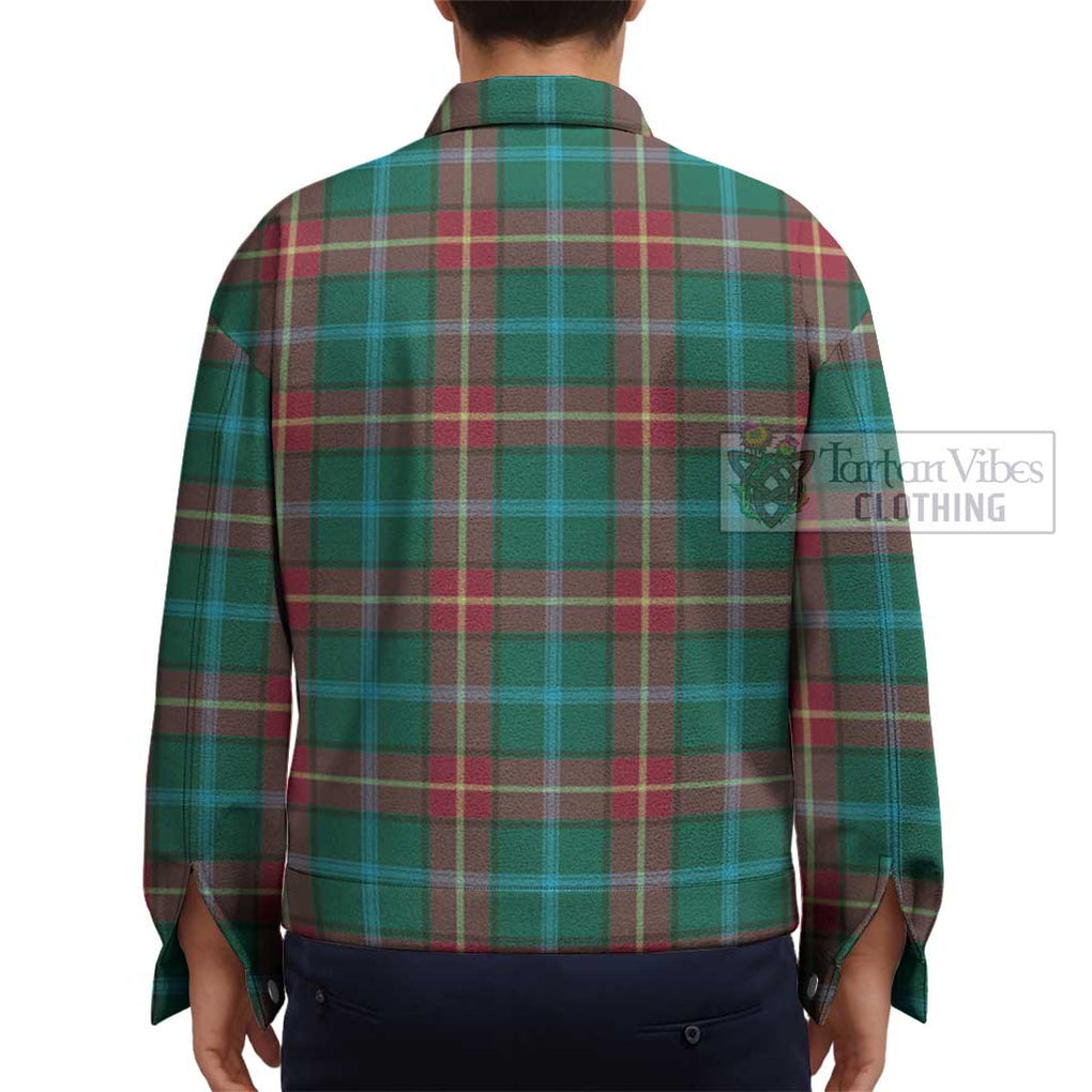 Manitoba Province Canada Tartan Unisex Lapel Cotton Jacket - Tartan Vibes Clothing