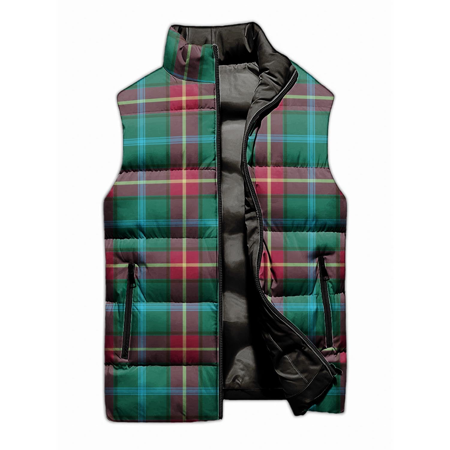 Manitoba Province Canada Tartan Sleeveless Puffer Jacket - Tartanvibesclothing