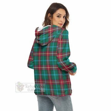 Manitoba Province Canada Tartan Women's Borg Fleece Hoodie with Half Zip