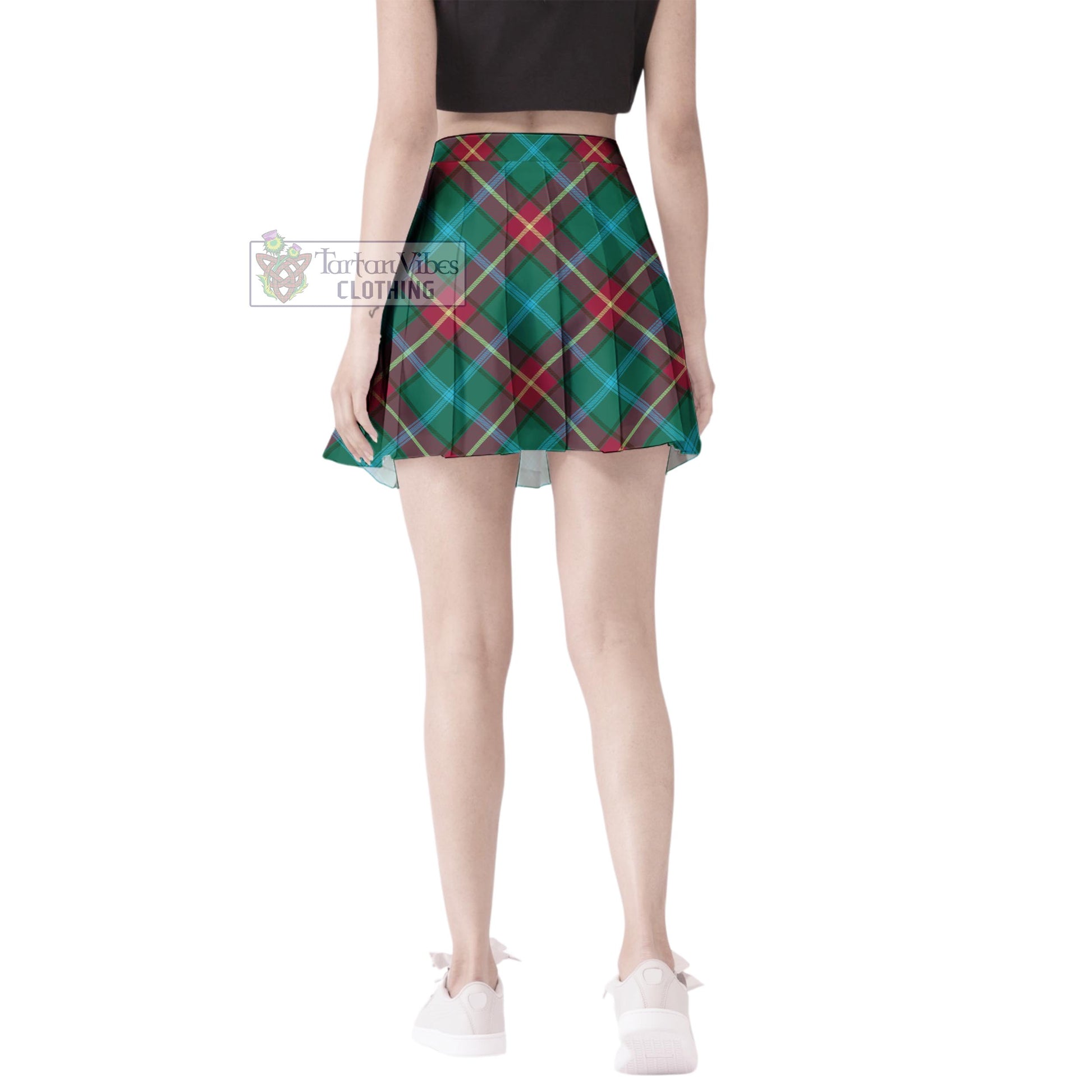 Tartan Vibes Clothing Manitoba Province Canada Tartan Women's Plated Mini Skirt