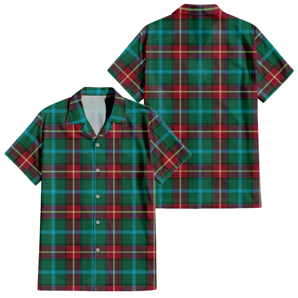 manitoba-province-canada-tartan-short-sleeve-button-down-shirt