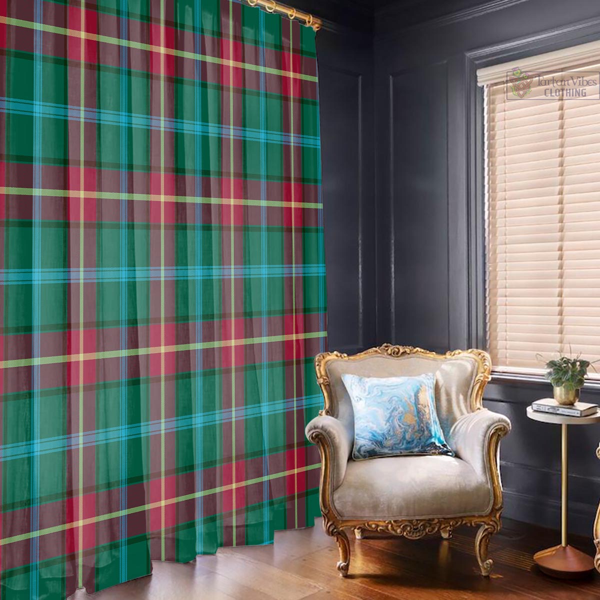 Manitoba Province Canada Tartan Window Curtain