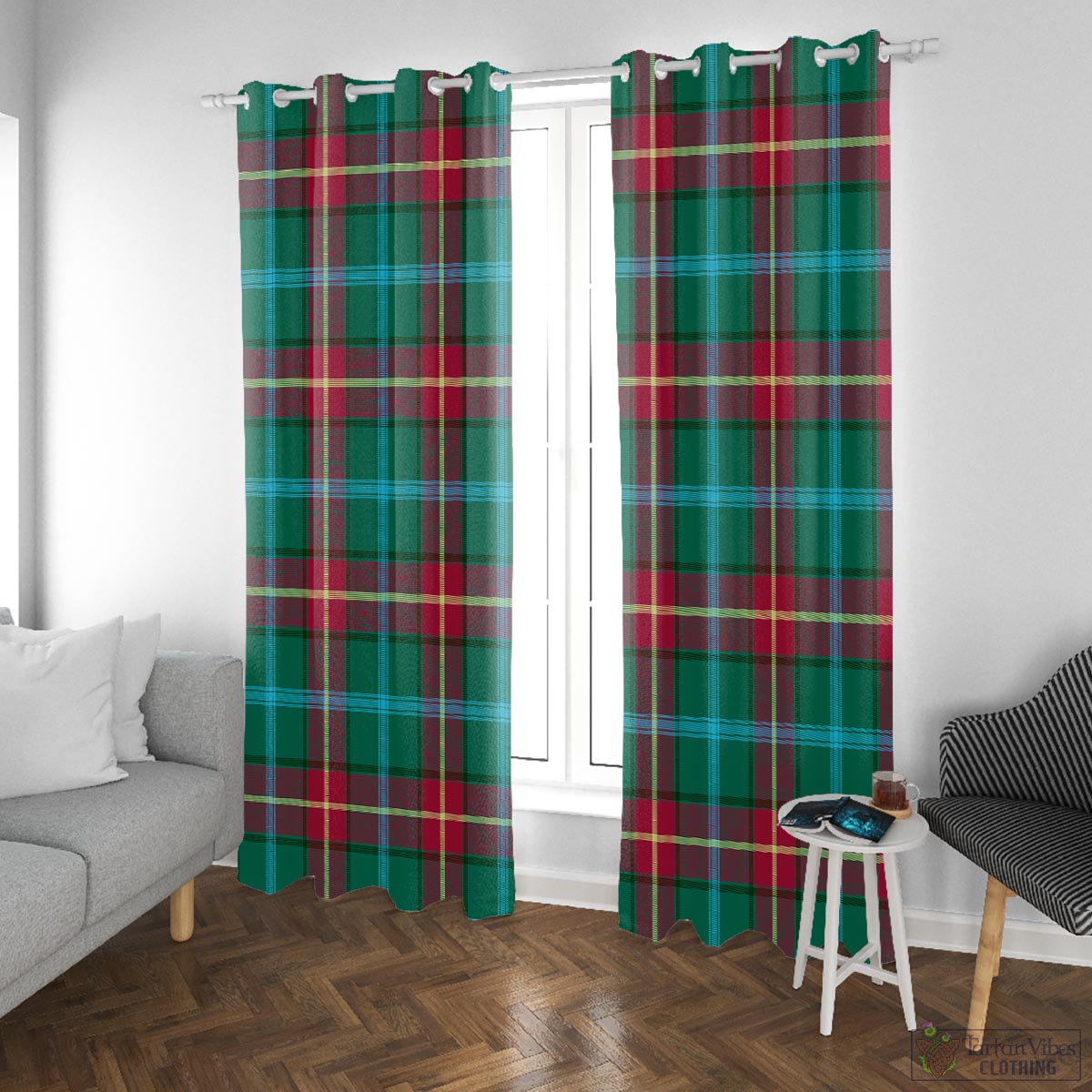 Manitoba Province Canada Tartan Window Curtain