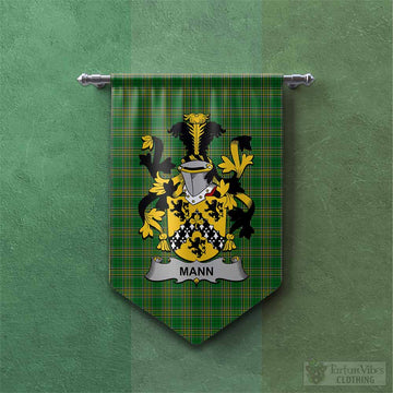 Mann Irish Clan Tartan Gonfalon, Tartan Banner with Coat of Arms Chevron - Tartan Vibes Clothing