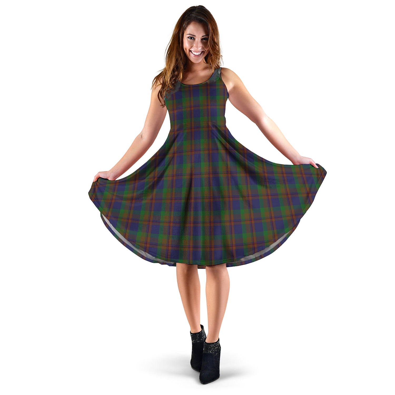 mann-tartan-sleeveless-midi-womens-dress