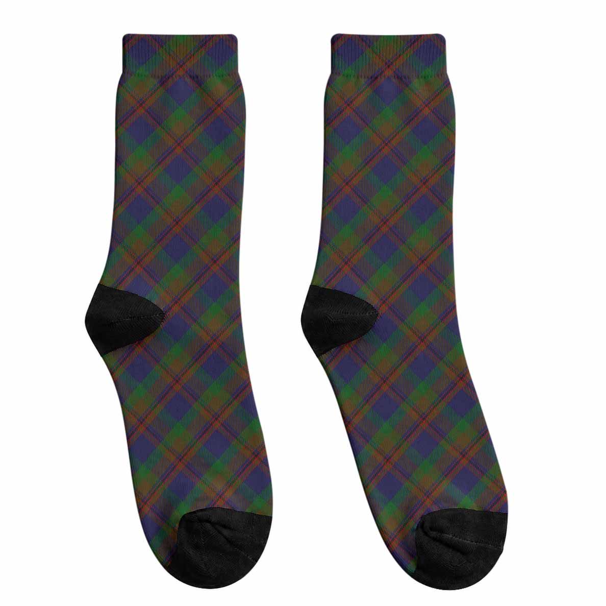 Mann Tartan Crew Socks Cross Style Crew Socks - Tartan Vibes Clothing