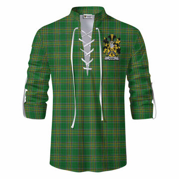 Mann Irish Clan Tartan Ghillie Kilt Shirt with Coat of Arms