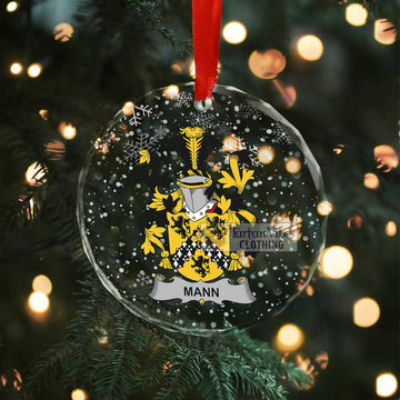 Mann Irish Clan Christmas Glass Ornament with Coat of Arms