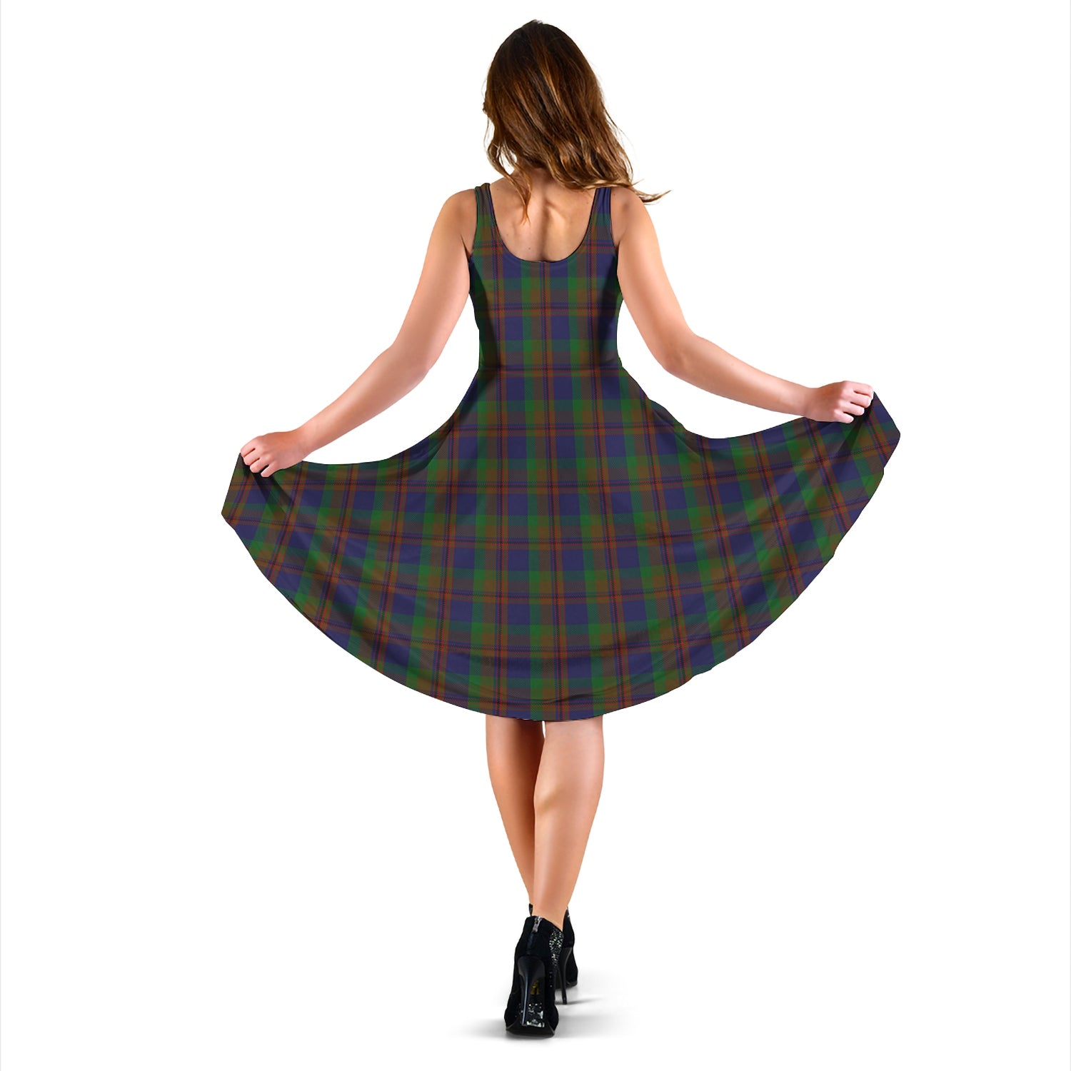 mann-tartan-sleeveless-midi-womens-dress