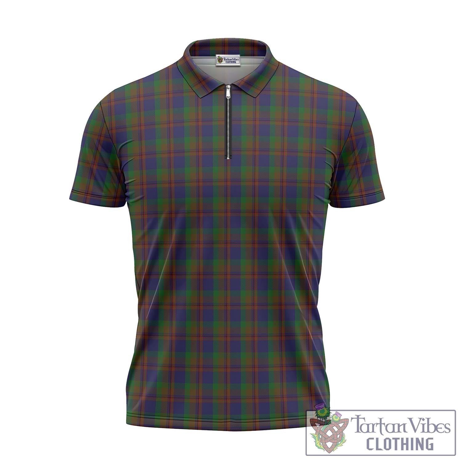 Tartan Vibes Clothing Mann Tartan Zipper Polo Shirt