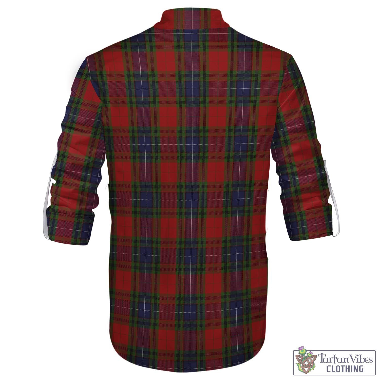 Tartan Vibes Clothing Manson Tartan Men's Scottish Traditional Jacobite Ghillie Kilt Shirt