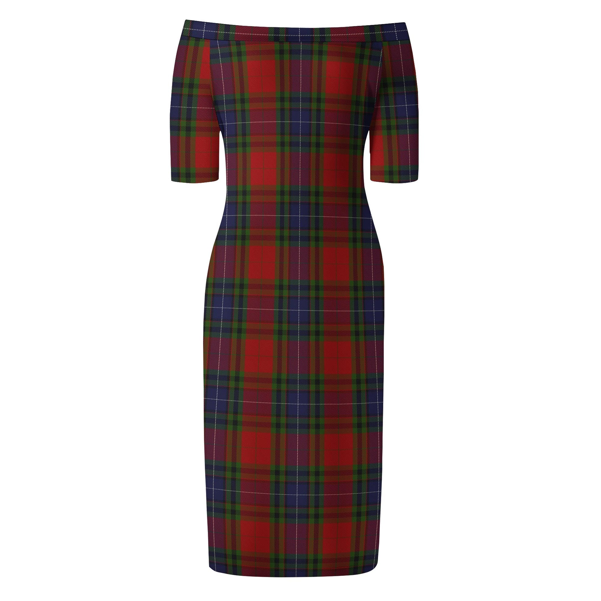 Manson Tartan Off Shoulder Lady Dress - Tartanvibesclothing