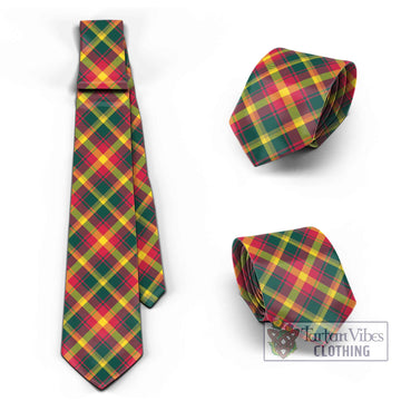 Maple Leaf Canada Tartan Classic Necktie Cross Style