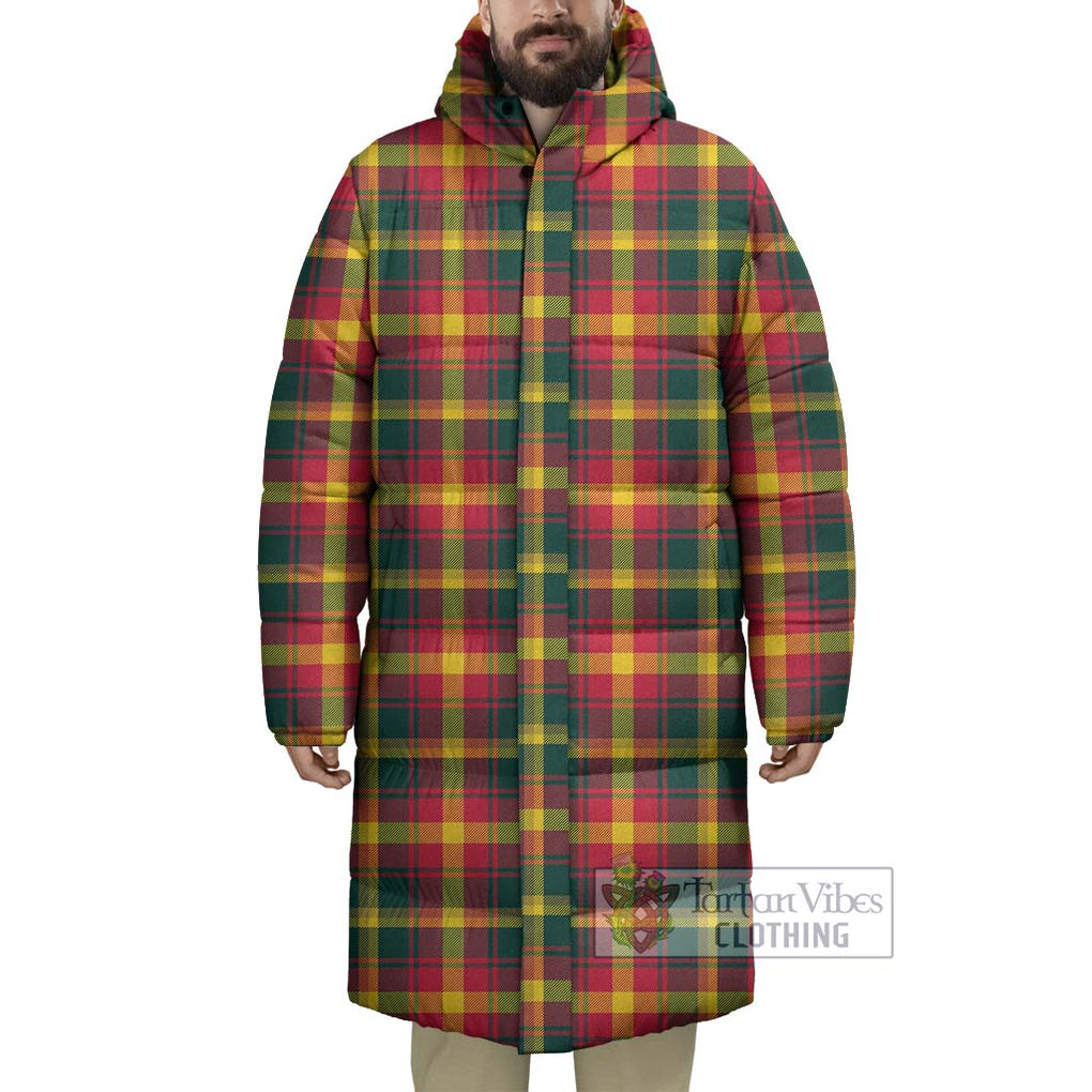 Tartan Vibes Clothing Maple Leaf Canada Tartan Long Down Jacket