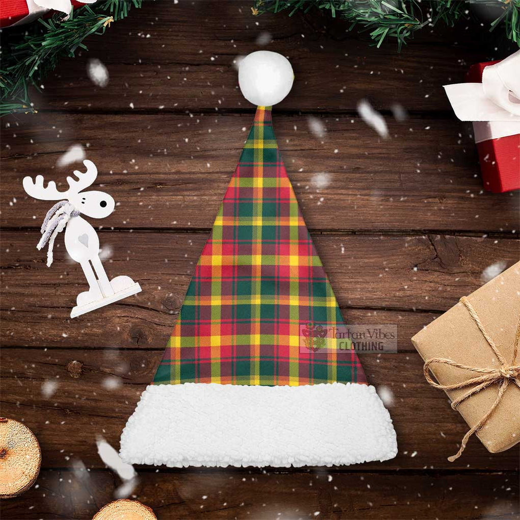 Maple Leaf Canada Tartan Christmas Santa Hats Christmas Hat S 20.5in (52cm) - Tartan Vibes Clothing