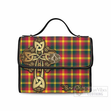 Maple Leaf Canada Tartan Waterproof Canvas Bag Golden Thistle Celtic Cross Style