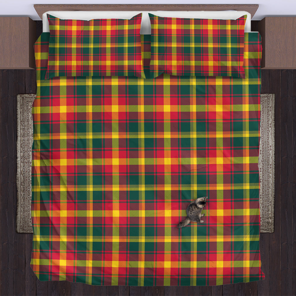 Maple Leaf Canada Tartan Bedding Set UK Bedding Set - Tartan Vibes Clothing