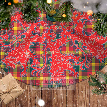 Maple Leaf Canada Tartan Christmas Tree Skirt Lion Rampant Style