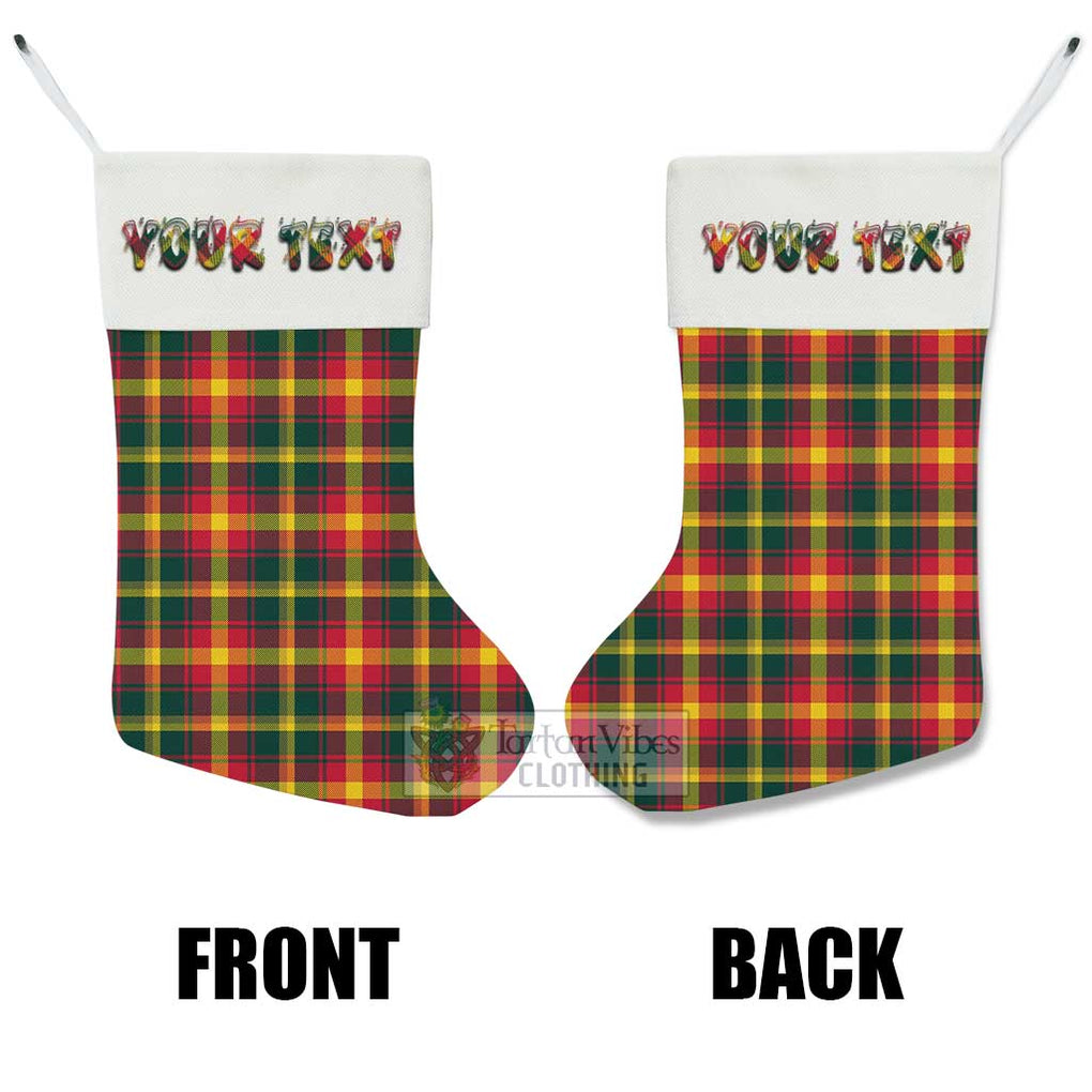 Maple Leaf Canada Tartan Christmas Stocking with Personalized Text - Tartan Vibes Clothing