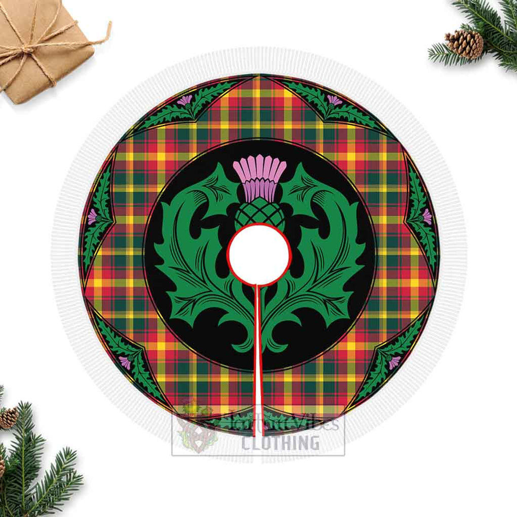 Tartan Vibes Clothing Maple Leaf Canada Tartan Christmas Tree Skirt Scottish Thistle Style