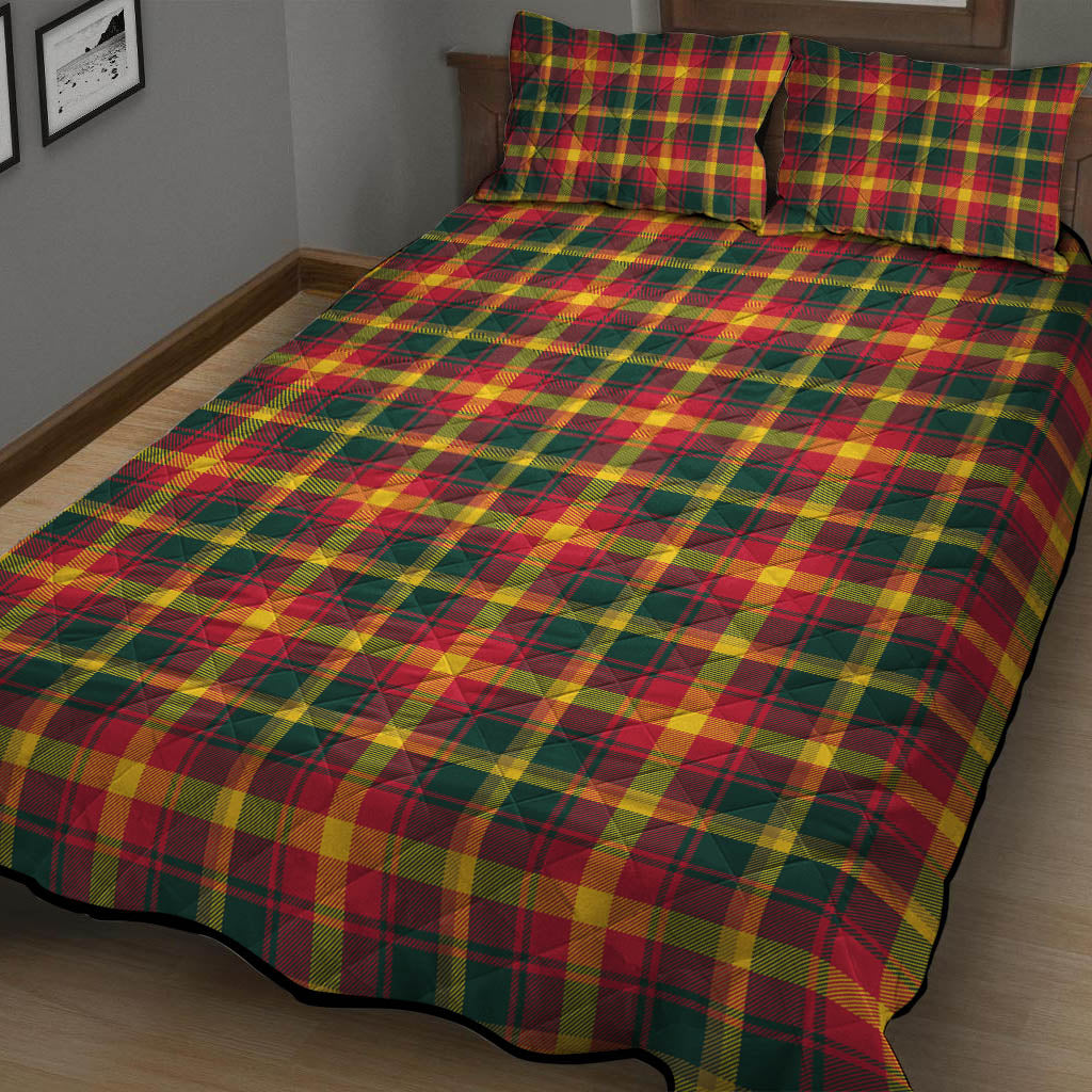Maple Leaf Canada Tartan Quilt Bed Set - Tartan Vibes Clothing