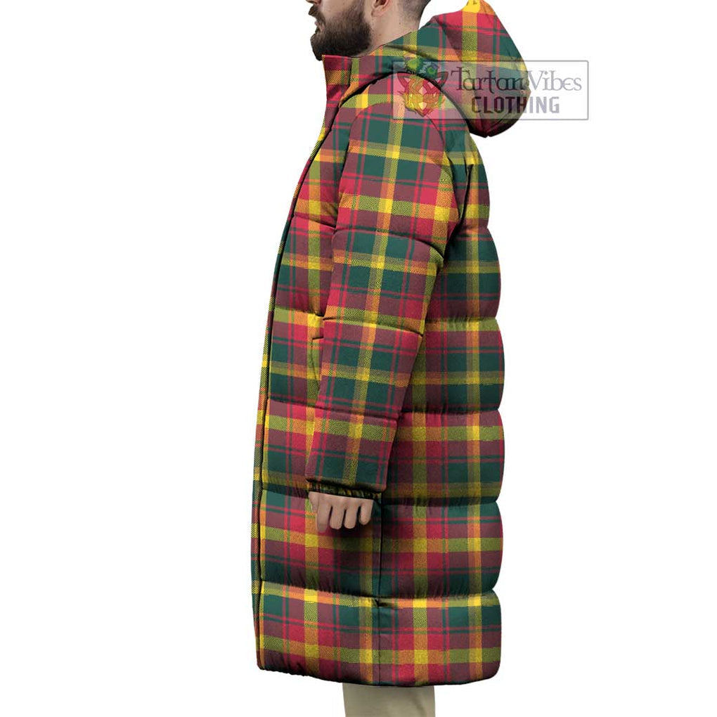 Tartan Vibes Clothing Maple Leaf Canada Tartan Long Down Jacket