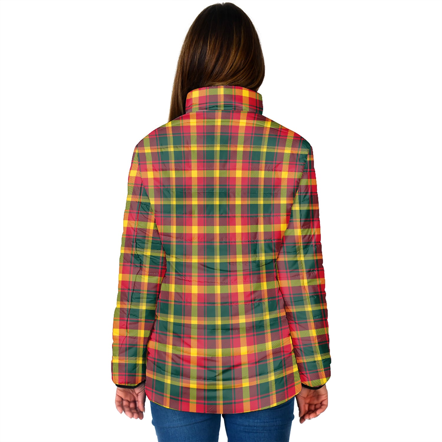 Maple Leaf Canada Tartan Padded Jacket - Tartanvibesclothing