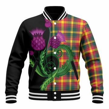 Maple Leaf Canada Tartan Baseball Jacket Traditional Scottish Thistle Unisex - Tartan Vibes Clothing