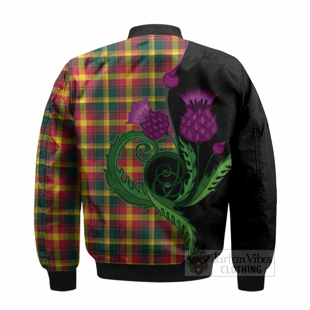 Maple Leaf Canada Tartan Bomber Jacket Traditional Scottish Thistle - Tartan Vibes Clothing