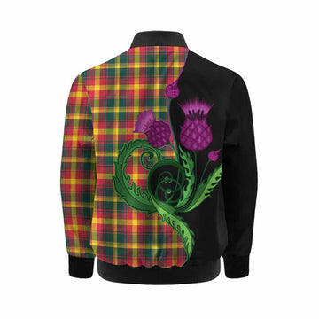 Maple Leaf Canada Tartan Kid Bomber Jacket Traditional Scottish Thistle Kid - Tartan Vibes Clothing