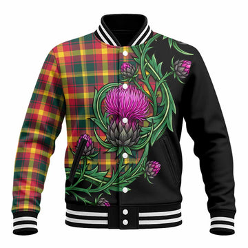 Maple Leaf Tartan Baseball Jacket Resilient Scottish Thistle Unisex - Tartan Vibes Clothing