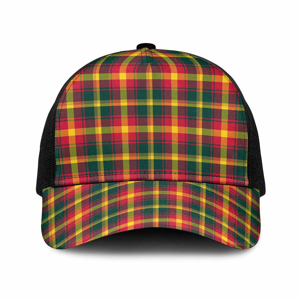 Maple Leaf Tartan Mesh Trucker Cap One Size (Adjustable) Black - Tartan Vibes Clothing