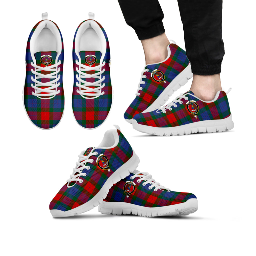 Mar Tartan Sneakers with Family Crest Kid's Sneakers - Tartan Vibes Clothing