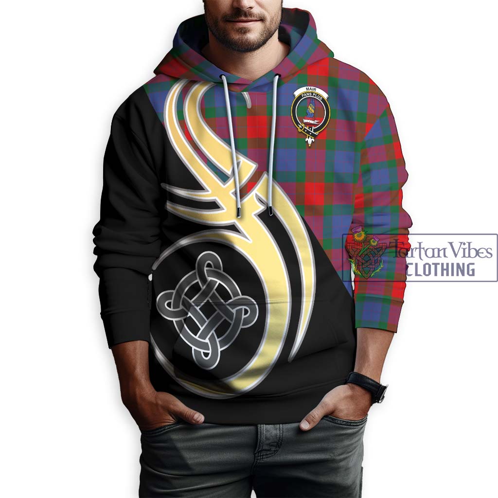 Tartan Vibes Clothing Mar Tartan Hoodie with Family Crest and Celtic Symbol Style