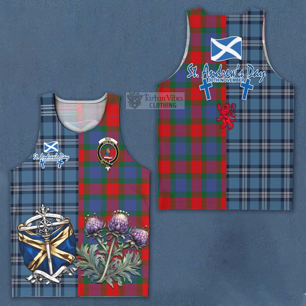 Mar Tartan Men's Tank Top Happy St. Andrew's Day Half Tartan Style Men - Tartan Vibes Clothing
