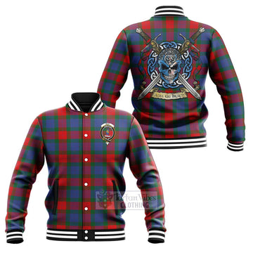 Mar Tartan Baseball Jacket with Family Crest Celtic Skull Style Unisex - Tartan Vibes Clothing
