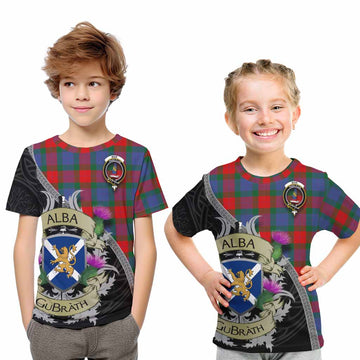 Mar Tartan Family Crest Kid T-Shirt Lion Rampant Royal Thistle Shield Celtic Inspired Youth XL Size14 - Tartan Vibes Clothing