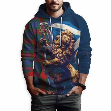 Matheson Tartan Family Crest Hoodie with Scottish Majestic Lion