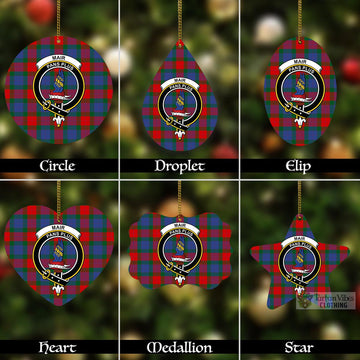 Mar Tartan Christmas Aluminium Ornament with Family Crest