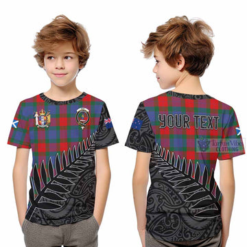 Mar Crest Tartan Kid T-Shirt with New Zealand Silver Fern Half Style Youth XL Size14 - Tartan Vibes Clothing