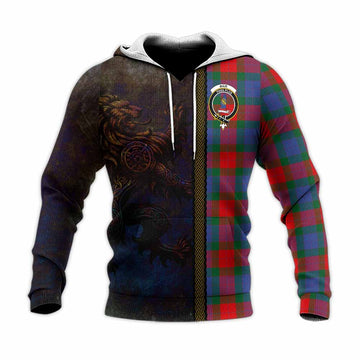 Mar Tartan Family Crest Knitted Hoodie Alba Gu Brath Be Brave Lion Ancient Style Unisex Knitted Pullover Hoodie - Tartan Vibes Clothing