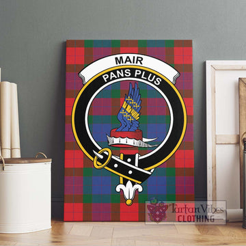 Mar Tartan Canvas Print Wall Art with Family Crest