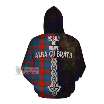 Mar Tartan Family Crest Cotton Hoodie Alba Gu Brath Be Brave Lion Ancient Style Pullover Hoodie - Tartan Vibes Clothing