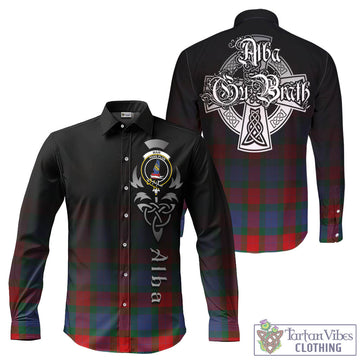 Mar Tartan Long Sleeve Button Up Featuring Alba Gu Brath Family Crest Celtic Inspired - Tartan Vibes Clothing