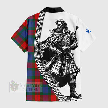 Mar Tartan Clan Crest Hawaiian Shirt with Highlander Warrior Celtic Style - Tartan Vibes Clothing
