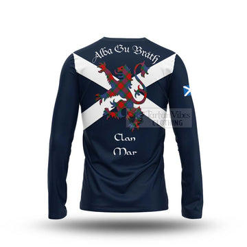 Mar Tartan Lion Rampant Long Sleeve T-Shirt Proudly Display Your Heritage with Alba Gu Brath and Clan Name - Tartan Vibes Clothing